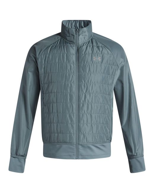 Under Armour Blue Launch Solid Patterned High Neck Training Jacket for men