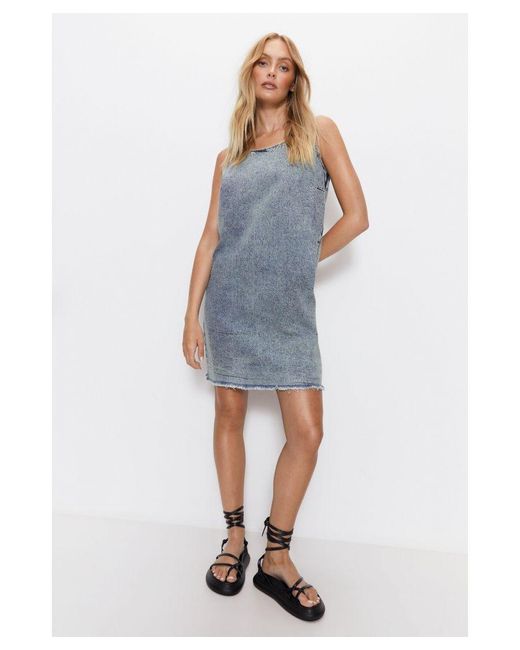 Warehouse Blue Denim Mini Dress