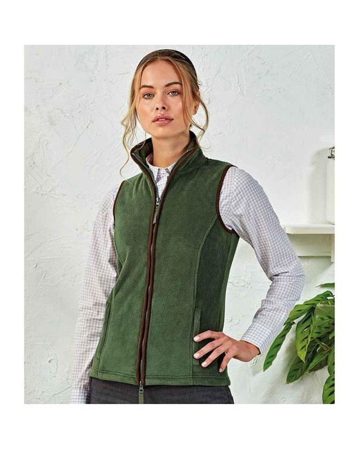 PREMIER Green Ladies Artisan Fleece Gilet (Moss/