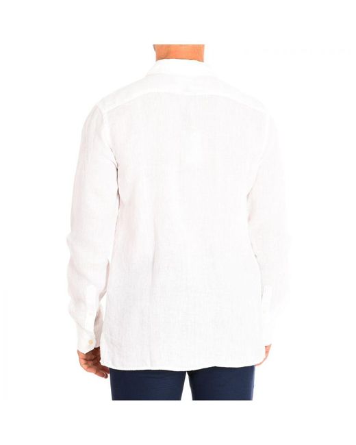 La Martina Shirt Met Lange Mouwen Tmc304-tl319 in het White voor heren