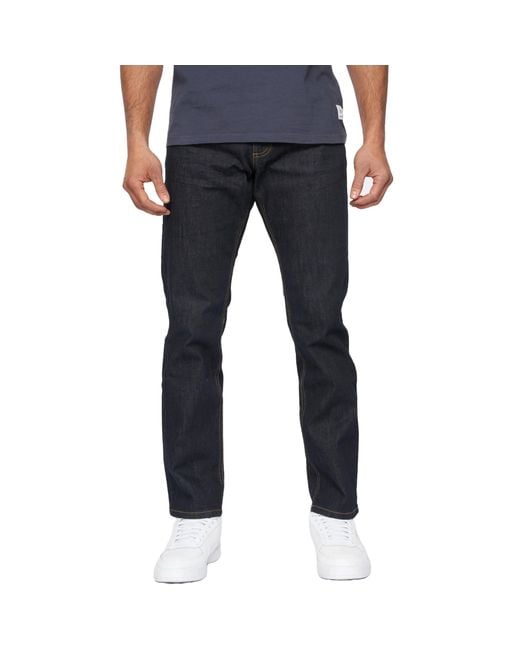 Duck and Cover Blue Hydras Straight Leg Jeans (Raw Wash) for men