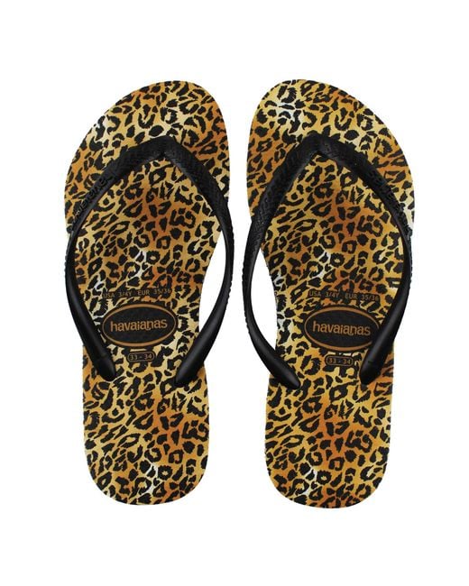 Havaianas Brown Slim Leopard Flip-Flops