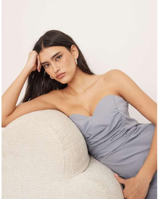ARRANGE White Bandeau Maxi Dress With Large Bow