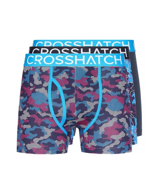 Crosshatch Blue Linamo Mve Boxer Shorts 3Pk for men