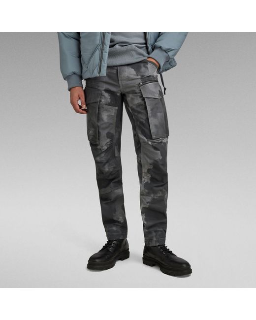 G-Star RAW Gray G-Star Raw Rovic Zip 3D Regular Tapered Pants for men