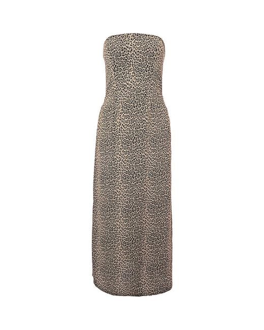 Raey Gray Leopard Jacquard Bandeau Dress