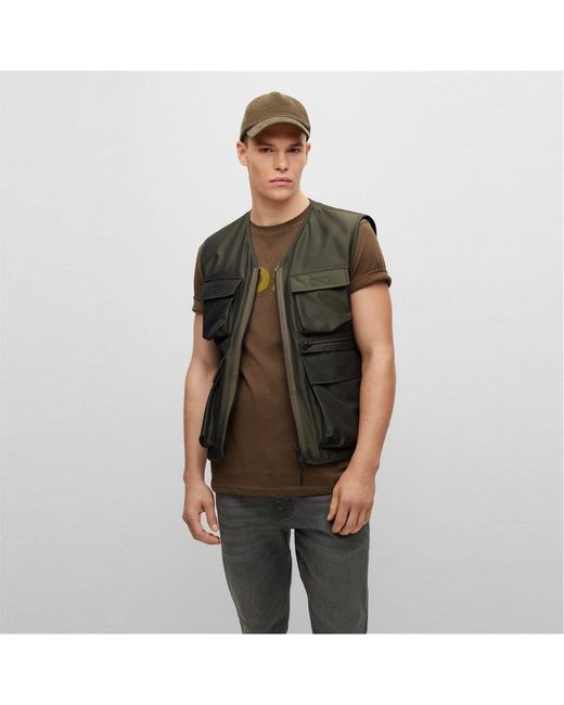 Boss Green Onslow Solid Patterned Gilet for men