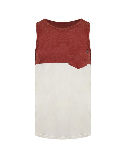 Vans Red Off The Wall Round Neck Sleeveless/ Tank Top Vn0Onxfxm Cotton for men