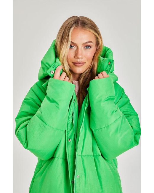 Urban Bliss Green Bright Puffer Jacket