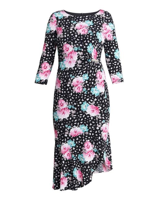 Gina Bacconi Blue Alise Jersey Dress With Trim