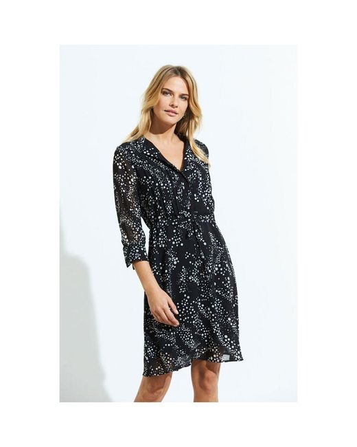 Sosandar Blue Print Tie Waist Shirt Dress