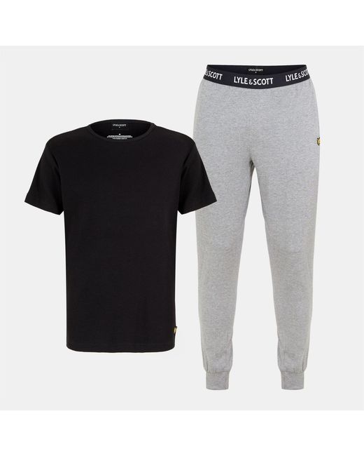 Lyle & Scott Black And Crew Neck Short Sleeve T-Shirt Jogger Suit for men