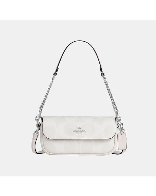 COACH White Hailey Flap Bag