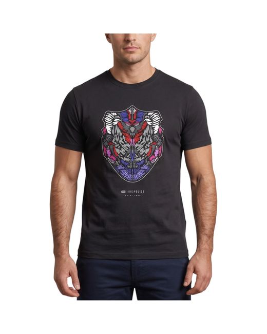 883 Police Black T Shirts Crux Crew Neck Short Sleeve Casual Summer Cotton Tee for men