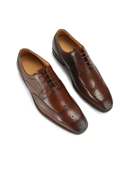 Steve Madden Brown Leather Pedleton Oxfords for men