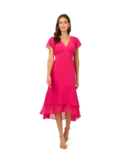 Adrianna Papell Pink Combo Short Dress