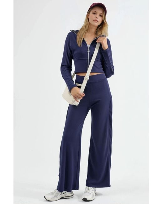 Hiccup Blue Modal Touch Stripe Detail Pants