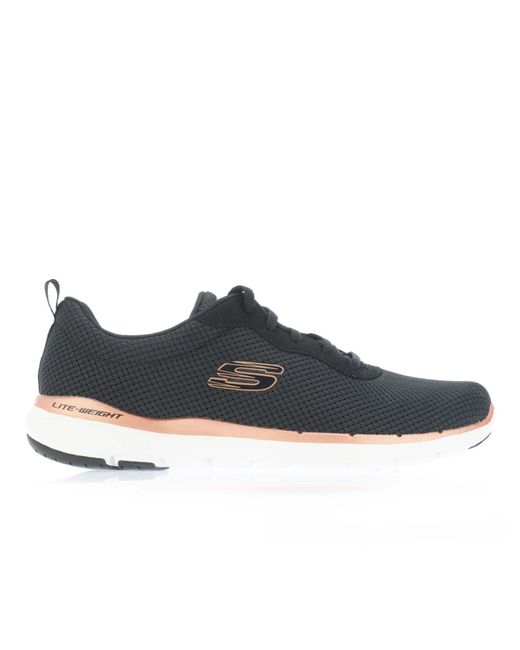 Skechers Dames Flex Appeal 3.0 First Insight Trainers In Zwart in het Blue