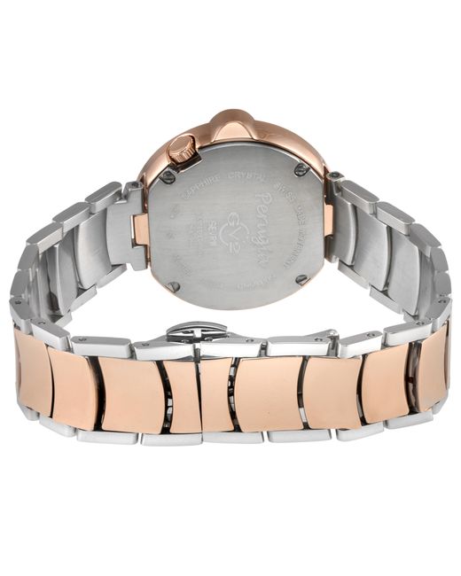 Gv2 Natural Perugia Diamond Watch, Iprg Case, Dial, Two-Toned Ss/Iprg Bracelet