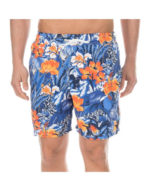 Hackett Blue Bermuda Swimsuit With Mesh Interior Lining Hm800495 for men