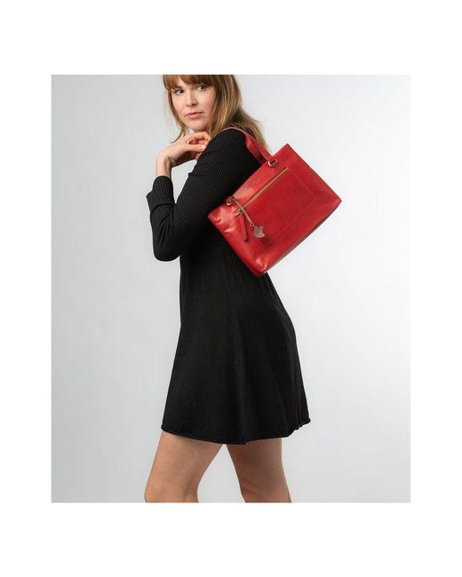 Conkca London Red 'Alice' Chilli Pepper Leather Handbag