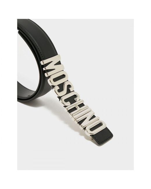 Moschino White Accessories Logo Buckle Belt for men