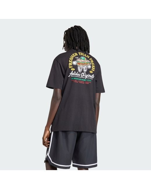 Adidas Originals Black Loose Graphic Tee Fresher 18 for men