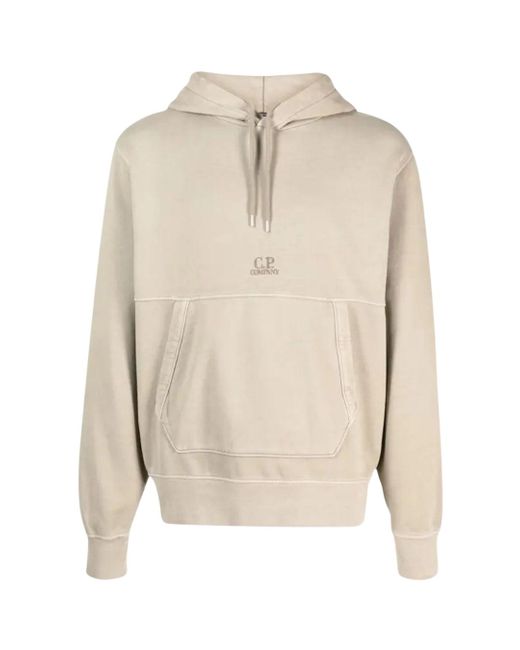 C P Company Kapuzenpullover Aus Hellem Fleece in Natural für Herren