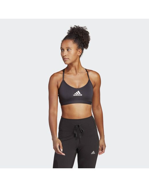Adidas Originals Black Aeroreact Training Light-Support Bra