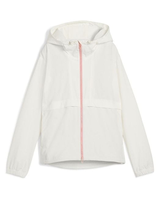 PUMA White Full Zip Performance Golf Jacket