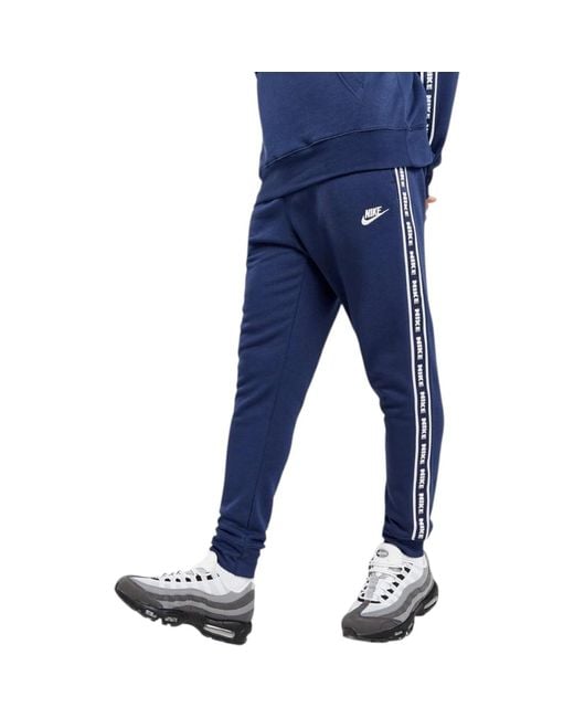 Nike Blue Aries Club Tape Joggers Midnight Cotton for men