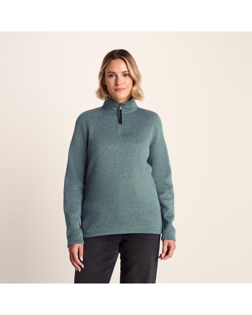TOG24 Blue Pearson Knitlook Fleece Zipneck Mist Marl