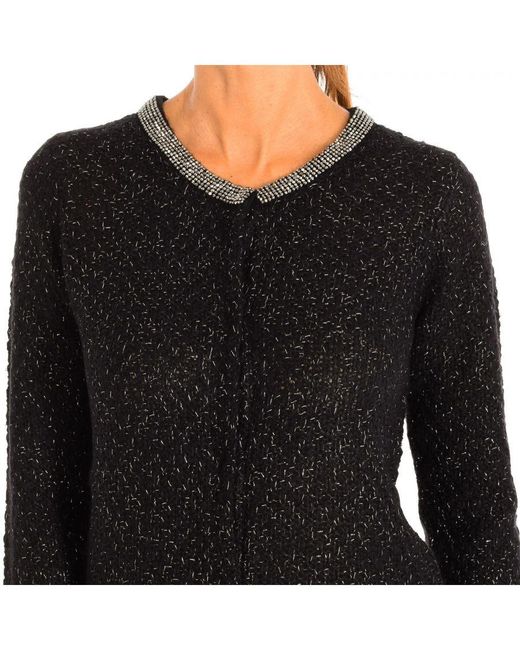 Le Temps Des Cerises Black Long-Sleeved Knitted Sweater Fstrassy00000Ml172