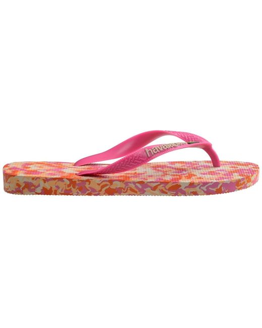 Havaianas Pink Brasil Camo Patterned Flip Flops