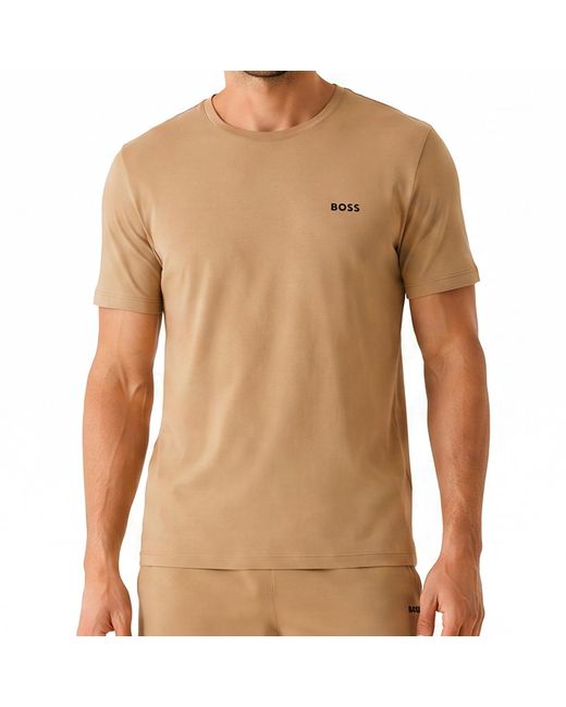 Boss Brown Regular Fit Short Sleeve Cotton T-Shirt 50515312 for men