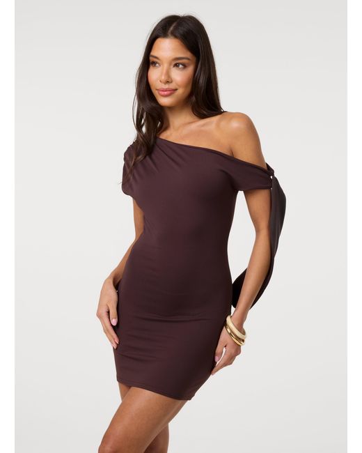 Pink Vanilla Red Soft Cotton Asymmetric Tie Sleeve Dress