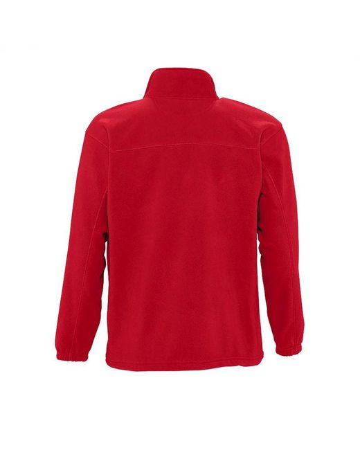Sol's Red North Full Zip Outdoor Fleece Jacket for men