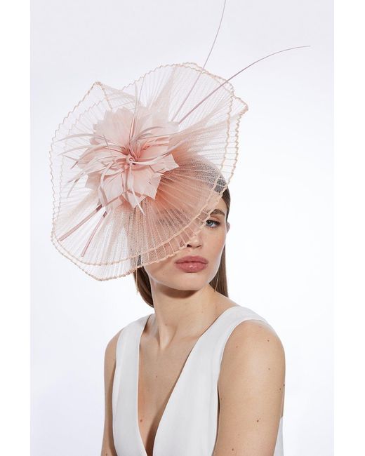 Karen Millen Pink Mesh Detail Fascinator