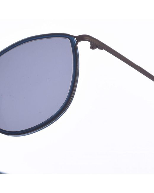 Zen Blue Acetate And Metal Sunglasses With Cat-Eye Shape Z485