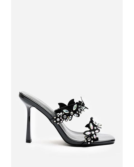 Where's That From Brown Wheres Dazira Cut Out Flower Trim Detail Heeled Mules