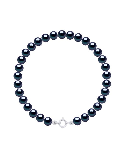Ateliers Saint Germain Blue Bracelet Of Real Cultured Freshwater Pearls Semi Round 5-6 Mm