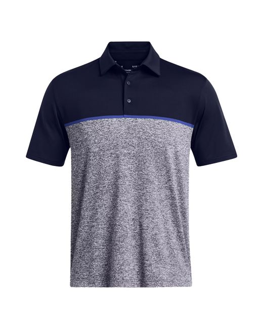 Under Armour Blue Playoff 3.0 Stripe Polo Shirt (Midnight/Royal/Midnight) for men