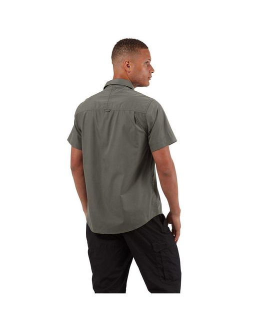 Craghoppers Gray Kiwi Short-Sleeved Shirt (Dark) for men