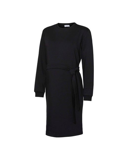 Mama.licious Black Crew Neck Long Sleeve Knee Length Maternity Dress