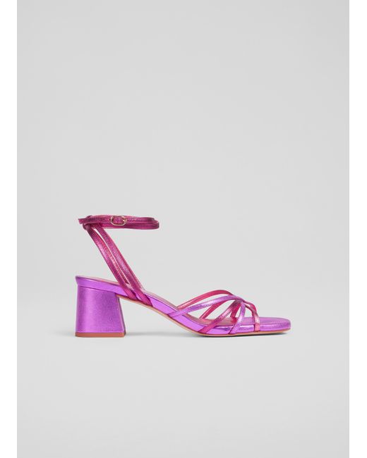 L.K.Bennett Starlet Pink And Purple Metallic Strappy Sandals