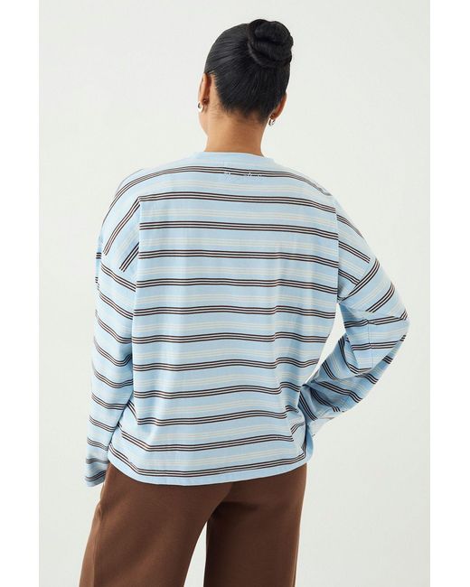 DSGN Studio Blue Stripe Oversized T-Shirt
