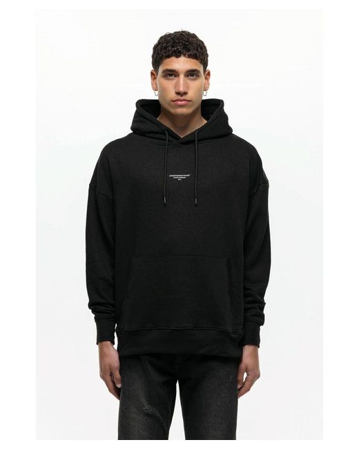 Good For Nothing Black Cotton Blend Oversized Hoodie for men