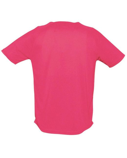 Sol's Pink Sporty Short Sleeve Performance T-Shirt (Neon) for men