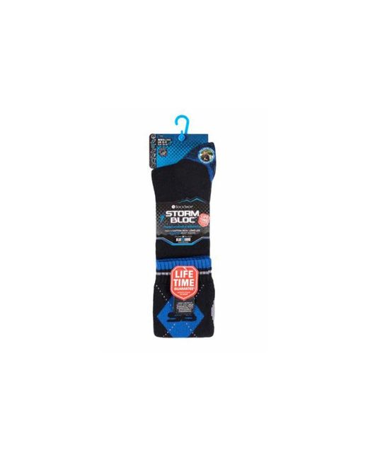 Storm Bloc Blue Knee High Cotton Rich Wellington Boot Socks for men