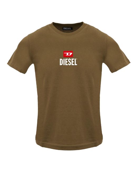 DIESEL Green Just New D Logo Coffee Liqueur T-Shirt Cotton for men